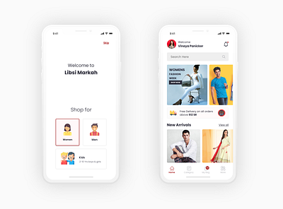 E-Commerce App dashboard ecommerce gender mobileappdesign profile