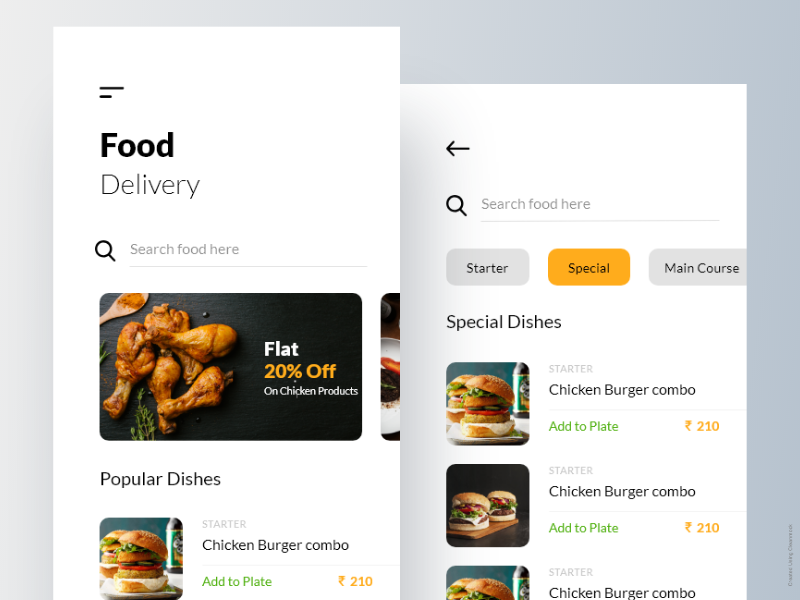 Food Ordering Mobile App online food food ordering app ios app design android app design ui dashboard ui pack mobile app design restaurant app