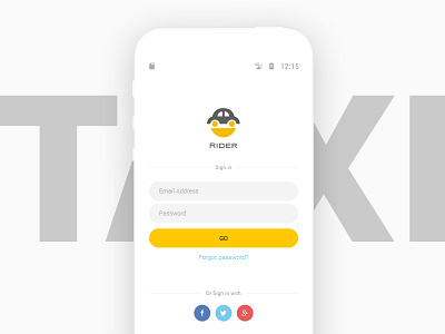 Taxi App Login app clean ios iphone login mobile modern simple taxi uber ui ux