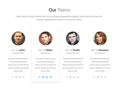 Our Team UI clean landing look modern new page simple team ui ux website