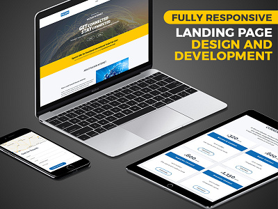 Responsive Website clean design landing layout mockup nice page responsive simple website