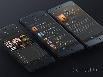 iOS UI/UX Design For Movie Review App android clean design interface ios iphone mobile movie review uiux