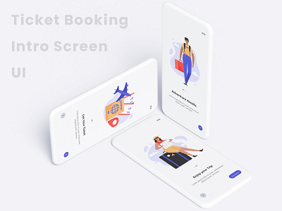 Ticket Booking Intro UI android app apps apps design branding design intro intro screen introduction ticket ticket booking ui uiux ux