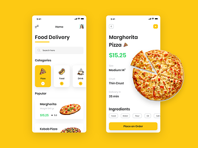 Pizza Delivery App UI android app app apps design food app food app design login online pizza pizza app pizza order screen ui uiux