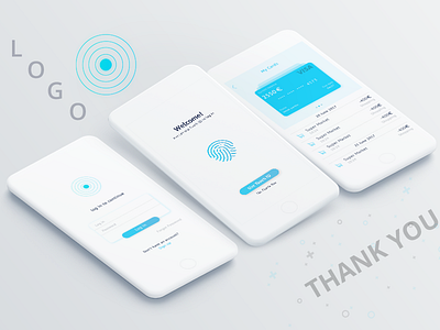 Mobile Bank apps apps design card finger print