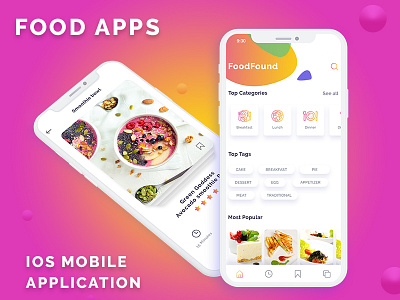 Food Found Apps Screen application color full apps creative apps details food fooddetails ios screen mobile application restaurants screen