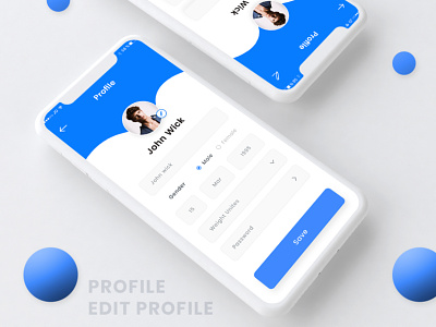 Profile & Edit Profile android app apps apps design blue design edit profile icon login profile screen ui uiux ux