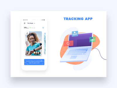 Tracking App UI android app app app design blue fitness illustration ios iosapp tracking uidesign uiux vector