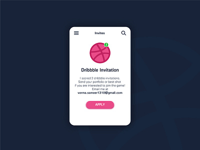 Dribbble Invitation