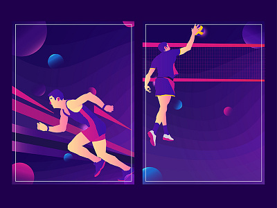 Sport Poster template vector and gradient color part II