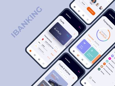 ibanking - one app for your financial solutions banking app cards ui design finance finance app mobile app mobile ui ui