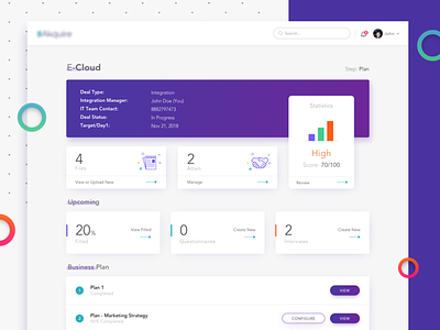 E-cloud Dashboard accounts admin panel dashboard web app web app design