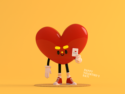 Happy Valentine's Day 3d 3d modeling c4d character character design cinema 4d festival heart holiday illustration render valentine day valentines valentinesday