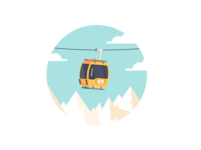 Cable Car animation cable cable car illustration mountain sky swing