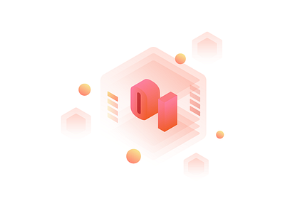 Data Security axonometric data icon illustration logo ui