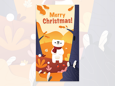 Merry Christmas autumn bear character christmas design festive illustration ui vector