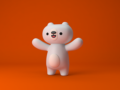 A Polar Bear 2 3d 3d modeling animal bear c4d charachter design charactedesign character cinema 4d mascot mascot character polar bear render
