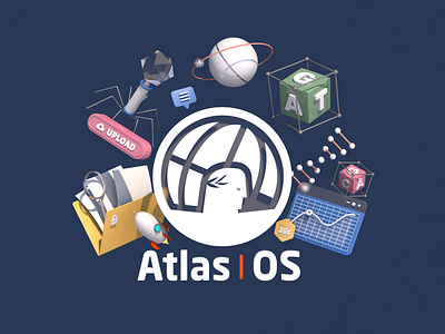 Atlas OS, a cloud operating system 3d 3d modeling background biology brand c4d chart cinema 4d data dna file graphic render system upload vector