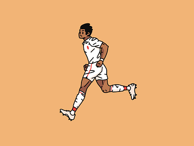 A football player in white character character design digital 2d football illustration procreate procreate art soccer