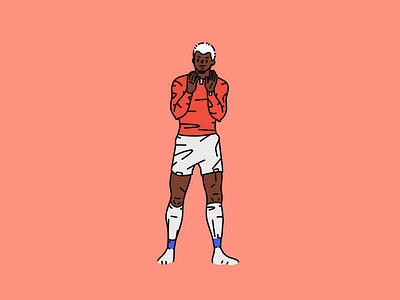 A white hair football player applaud character character design football illustration player procreate soccer