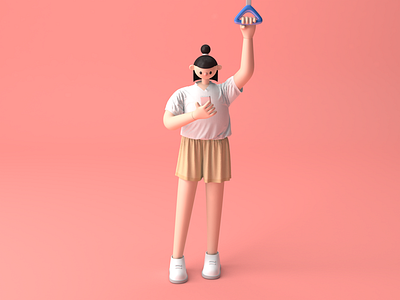 A girl on the bus 3d 3d modeling c4d character design cinema 4d girl marvelous designer