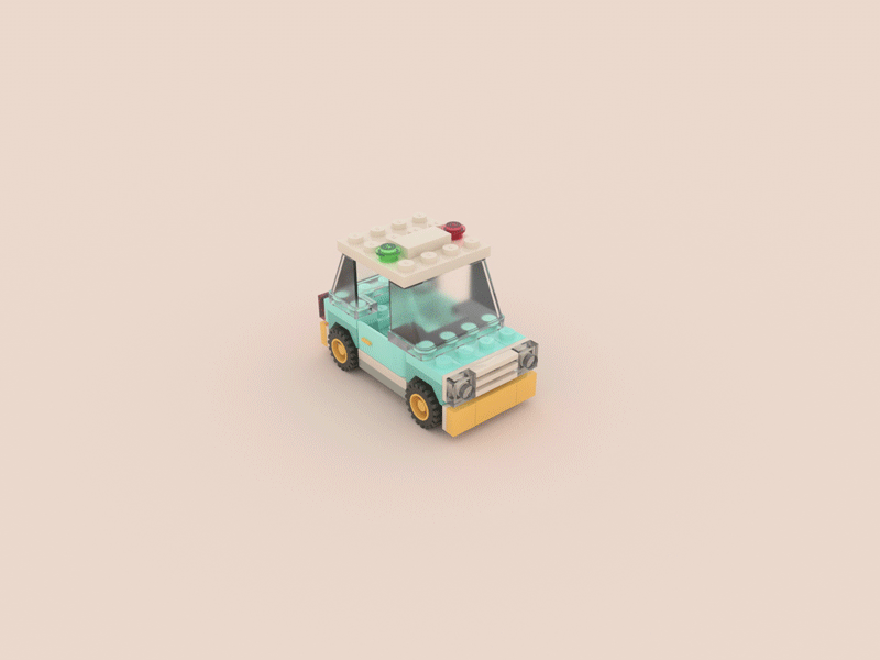 A Cute LEGO Car 3d 3d animation 3d modeling arnoldrender c4d car cinema 4d lego toy vehicle