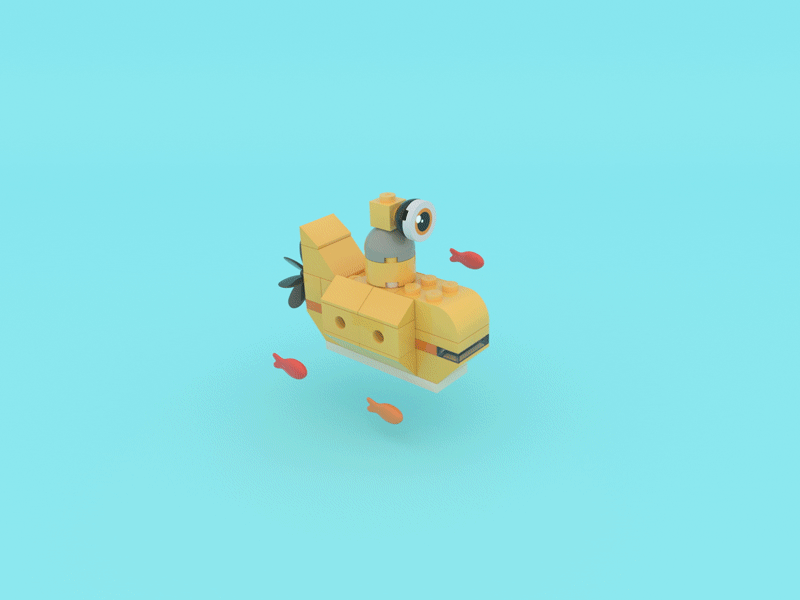 A LEGO Submarine 3d 3d art 3d modeling 3danimation animation c4d cinema 4d sea submarine