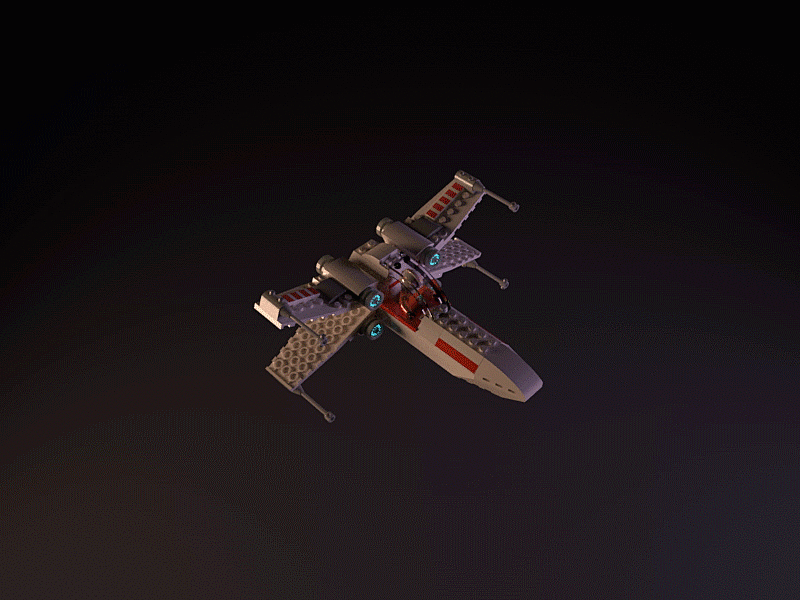 LEGO X-wing Animation 3d 3d modeling animation c4d cinema 4d lego starwars xwing