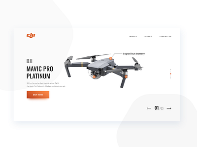 Page DJI MAVIC PRO PLATINUM card color design designer dji illustration interface logo mavic photoshop typography ui user ux web