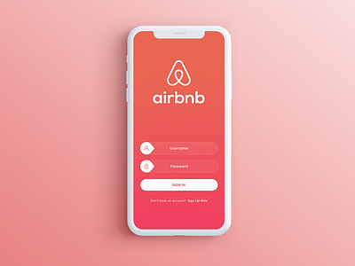 Sign in Airbnb adobe airbnb app card colors designer icon illustration interface login logo photoshop red typography ui user ux vector web