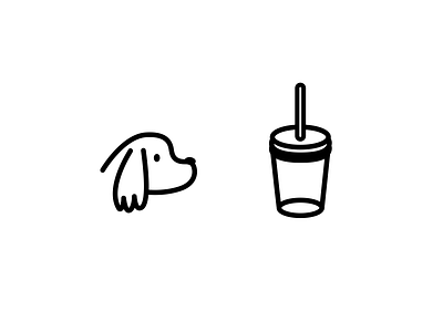 Dog drink branding design icon illustration