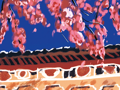 Illustration cover - part blossoms cherry