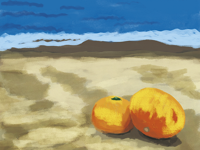 Orange cp beach illustration ocean orange