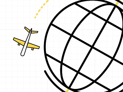 Cross the world(travel) adobe illustrator icon illustration