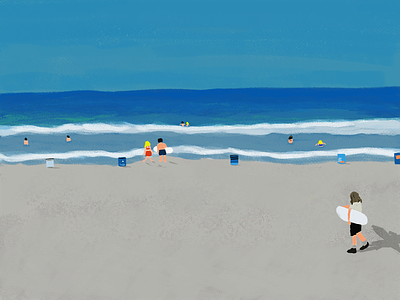Summer California beach branding illustration landscape