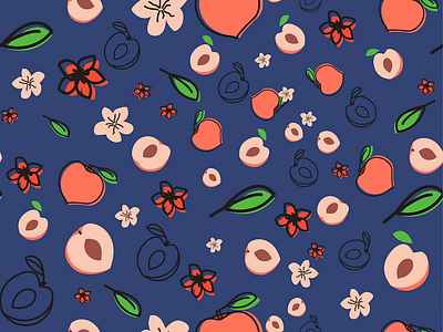 peach pattern design illustration packaging pattern peach