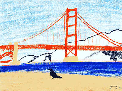 Golden Gate Bridge illustration poster