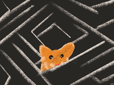 Lost mouse design illustration poster
