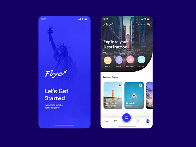 Flye - Booking App UI Design app branding identity logo logo design mockup ui ui ux design ui designer ux designer