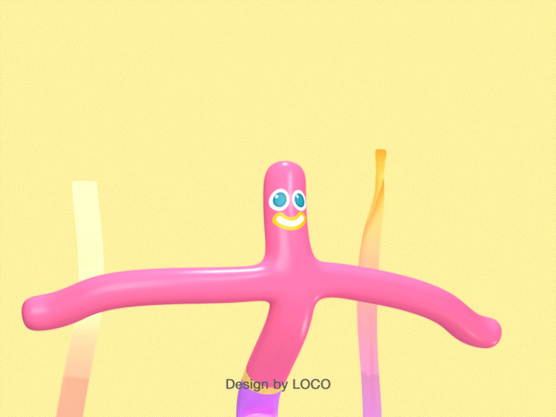 Balloon Man 3d after c4d cgi character effects gif logo loop motion ui ux