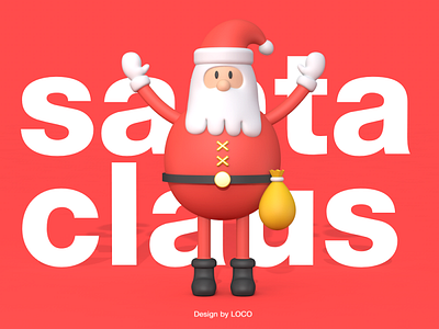 Santa Claus 3d after c4d cgi character effects gif logo loop motion ui ux