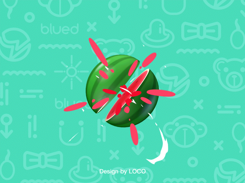 watermelon 3d after c4d cgi character effects gif logo loop motion ui ux
