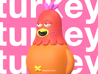 turkey 3d after c4d cgi character effects gif logo loop motion ui ux