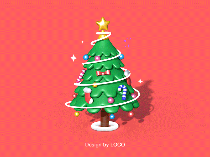 christmas tree 3d c4d after cgi character effects gif logo loop motion ui ux