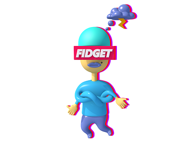 FIDGET 3d after c4d cgi character effects gif logo loop motion ui ux