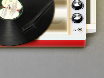 Portable Turntable Icon dancing music records retro turntable