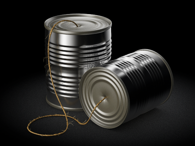 Tin Can Telephone Icon can communication icon metal rope tin