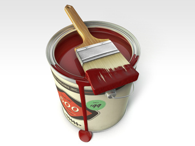 Red Color Bucket brush bucket color icon ink paint red