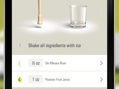 Cocktail App Teaser #2 cocktails custom ios iphone retina ui