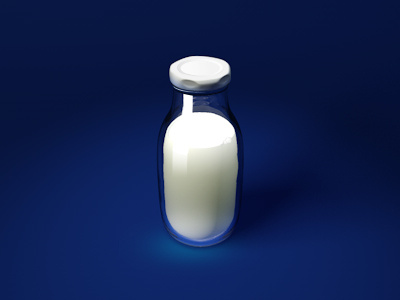Milk bottle milk rendering